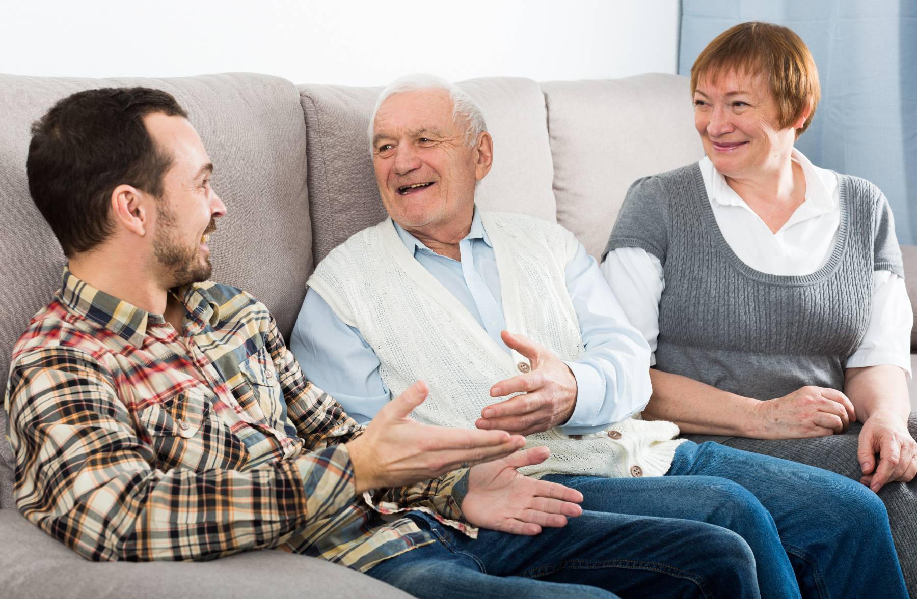 adult child talk to parents about their future and senior living