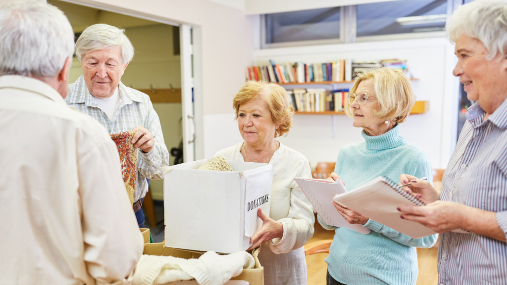 Group of seniors volunteering