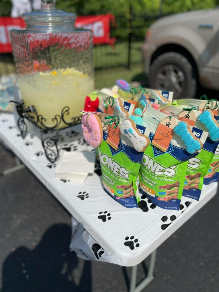 Dog treats and lemonade at Dog Park opening