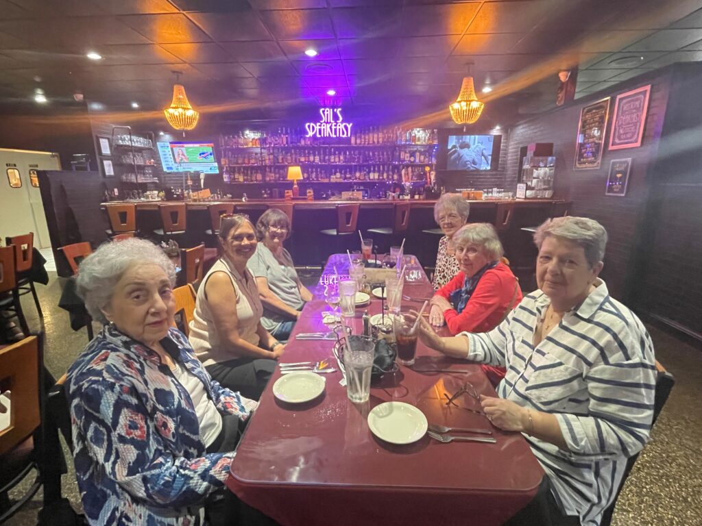 Our residents enjoying lunch at Sal's on their way to the Ashland Town Center Mall. 