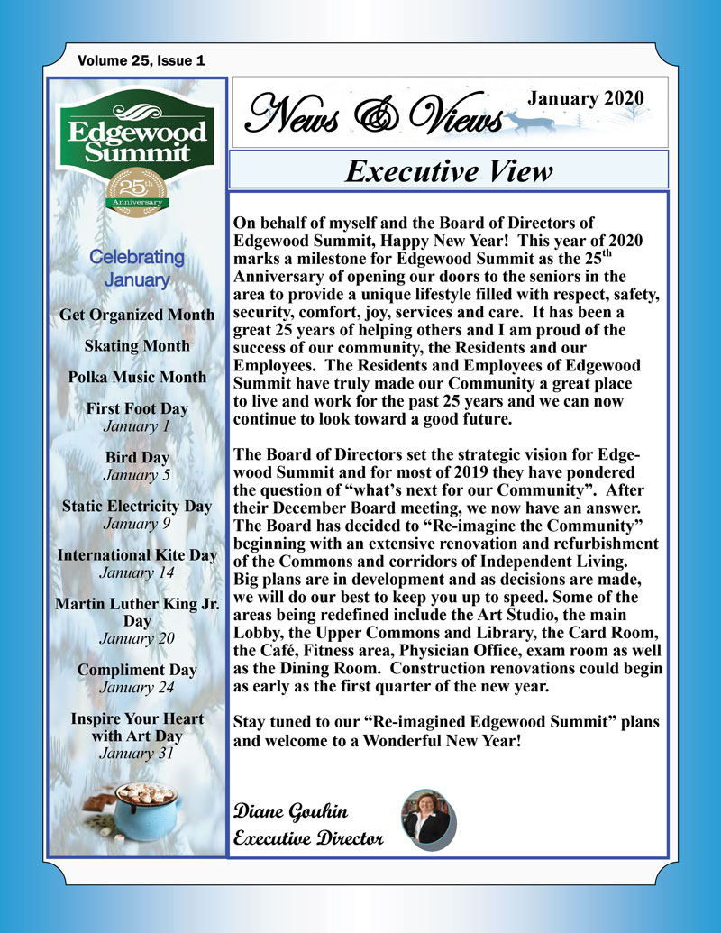 Edgewood Summit January 2020 newsletter